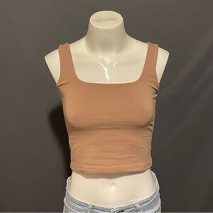 A&F taupe crop tank top